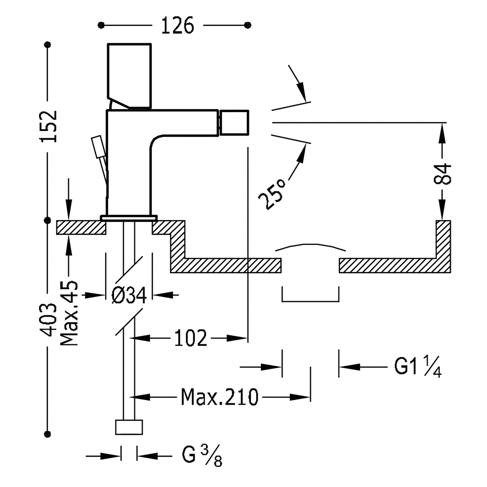 Змішувачі для біде Tres Project 21112002D