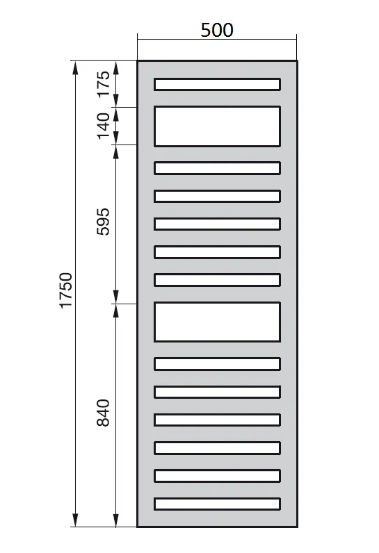 Рушникосушка електричний Zehnder Metropolitan Spa METE-180-050/GD