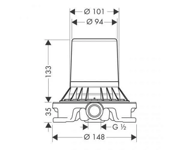 Скрытая часть смесителя для ванны Hansgrohe 10452180