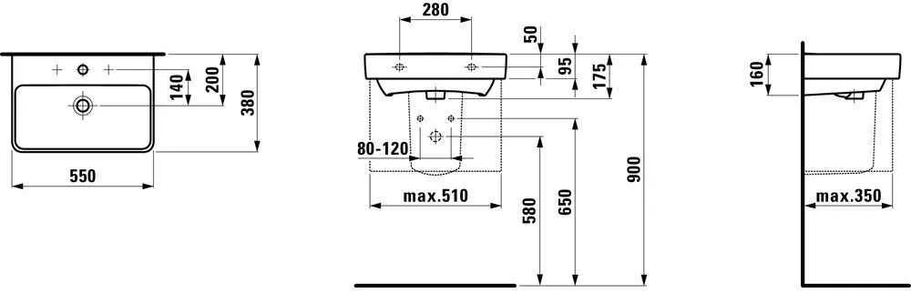 Керамічна раковина LAUFEN PRO S H8189580001041 H8189580001041
