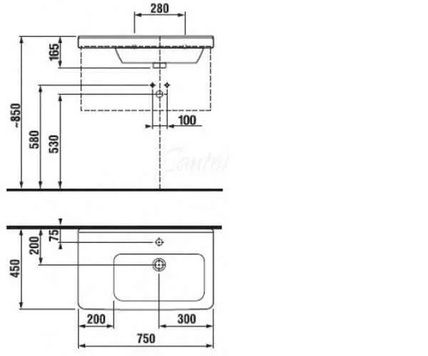 Умывальник ассиметричный Jika Cubito H8124210001041
