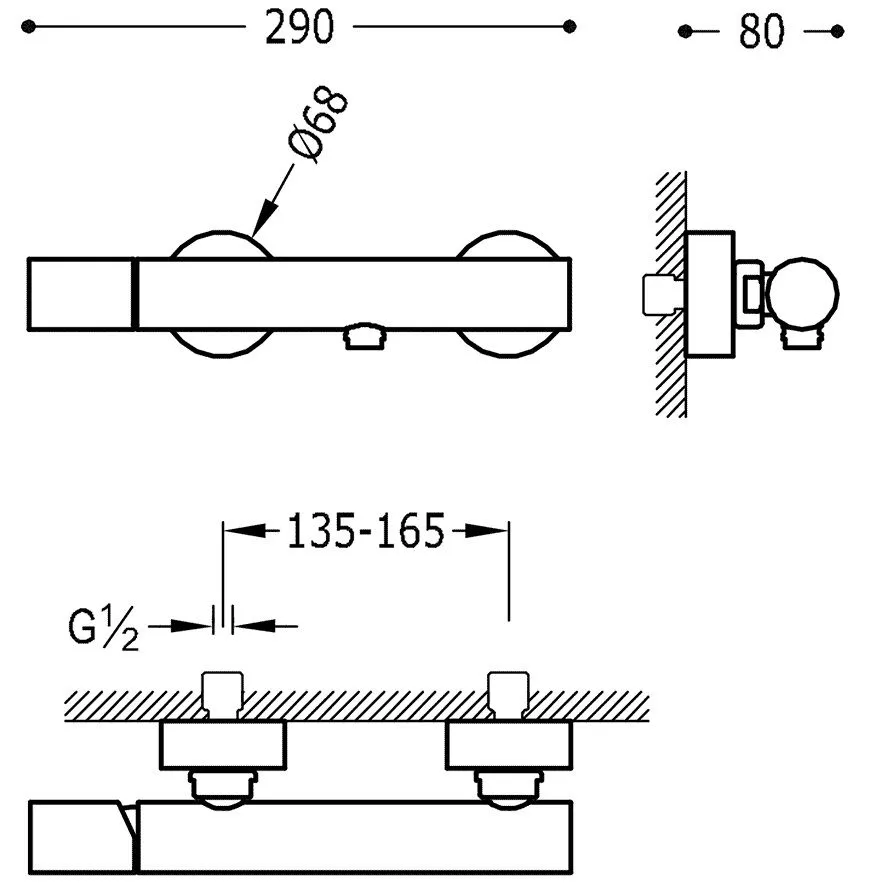 Набор: Смеситель для душа с душевым набором  Study Tres 26116701AC