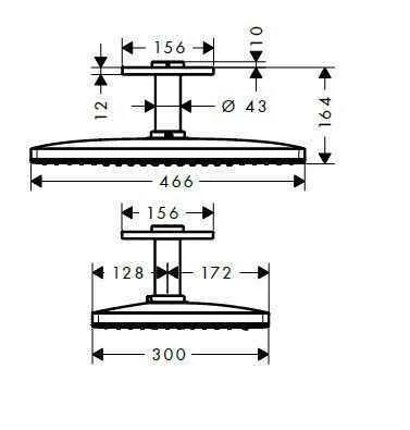 Верхній душ Hansgrohe Rainmaker Select 460 Х 300 2jet 24004600