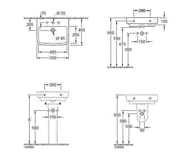Підвісний умивальник Villeroy and Boch O. Novo 4A4155T1