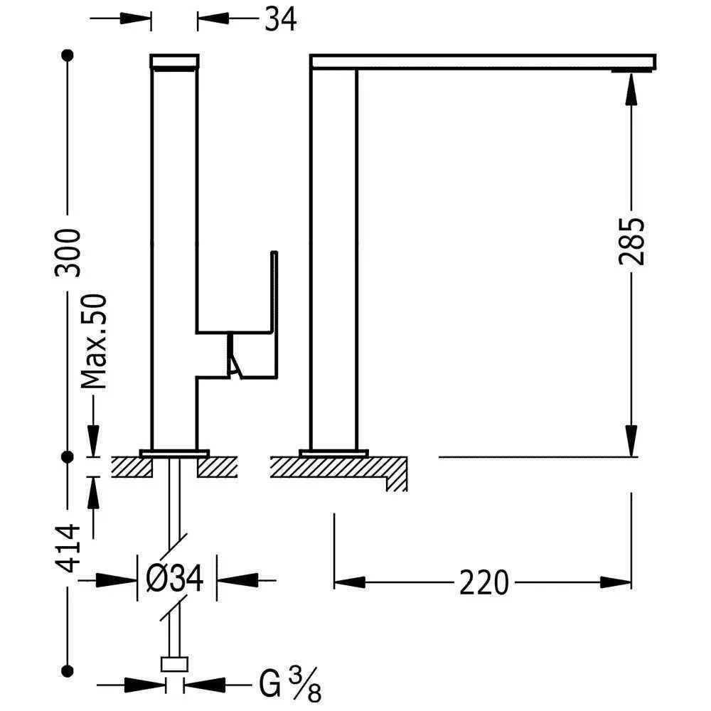 Змішувач на кухню Tres Cuadro 606486 006486OM