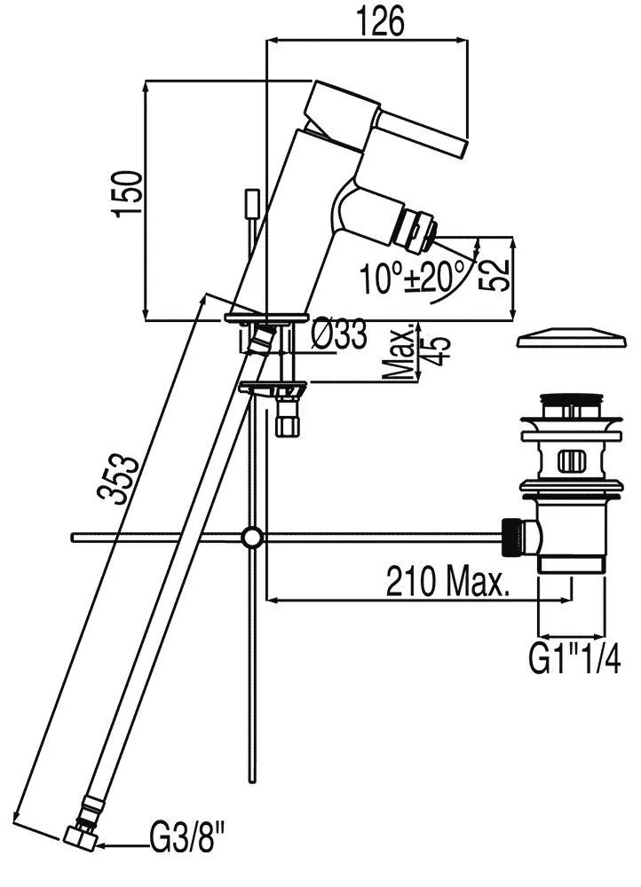 Смесители для биде Tres Alplus 20312001D