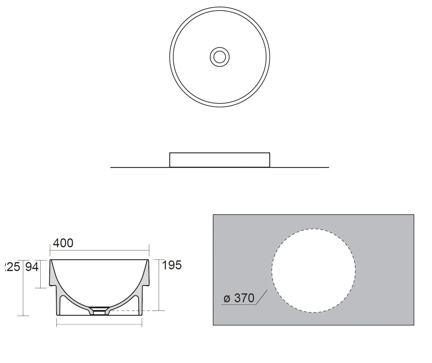 Раковина в столешницу DP AXA 8420009