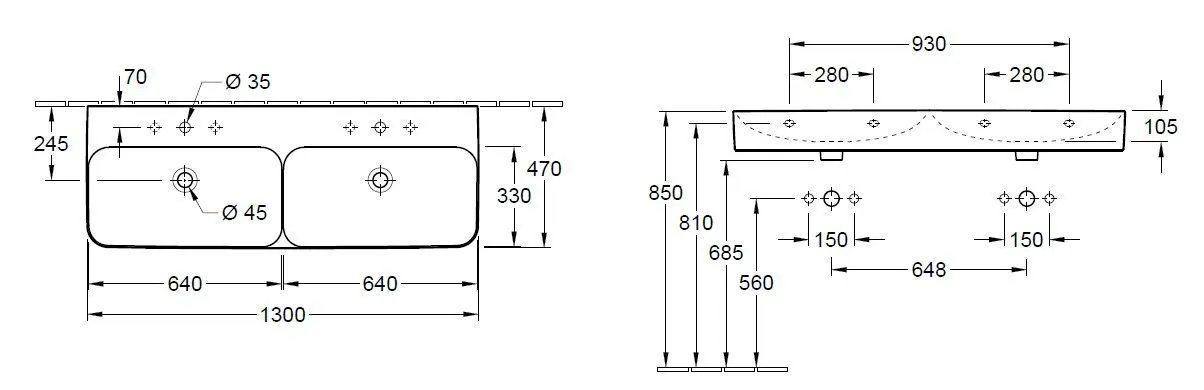 Раковина подвесная Finion Villeroy & Boch 4139D8RW