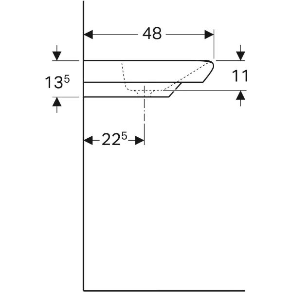 Умывальник подвесной Geberit myDay 125480600