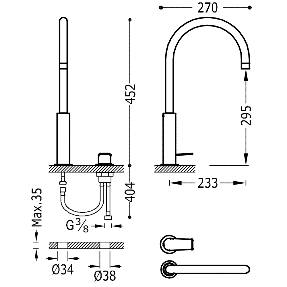 Змішувачі для раковини Tres Project 21110502