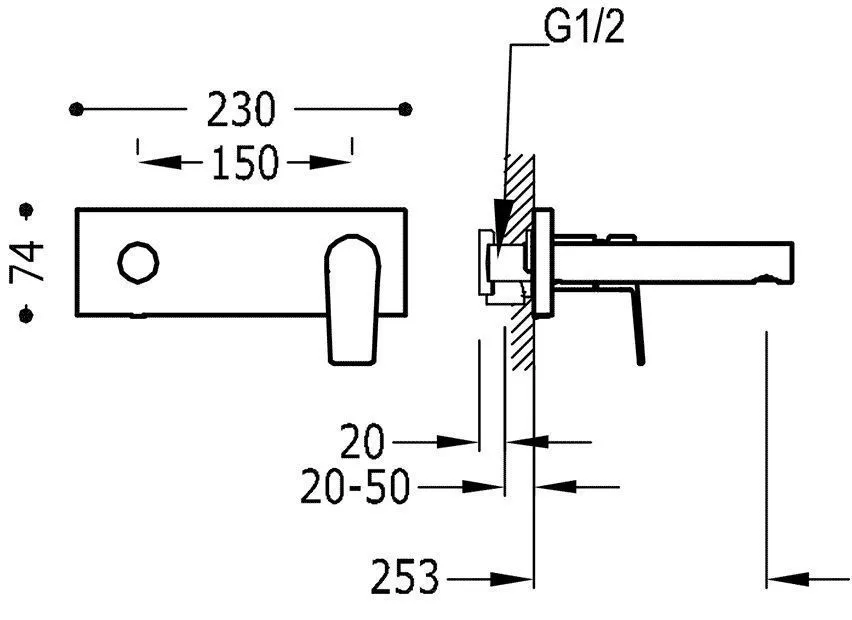 Смеситель для умывальника Tres Project 21120203OM