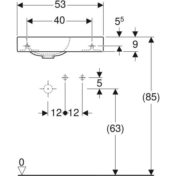Умывальник подвесной Geberit iCon 124053000