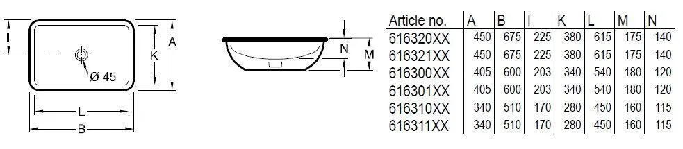 Раковина встраиваемая под столешницу Villeroy and Boch Loop&Friends 61632101