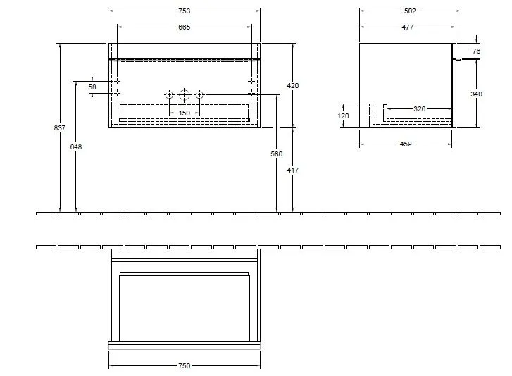 Тумба для умывальника Venticello Villeroy and Boch A93401VG