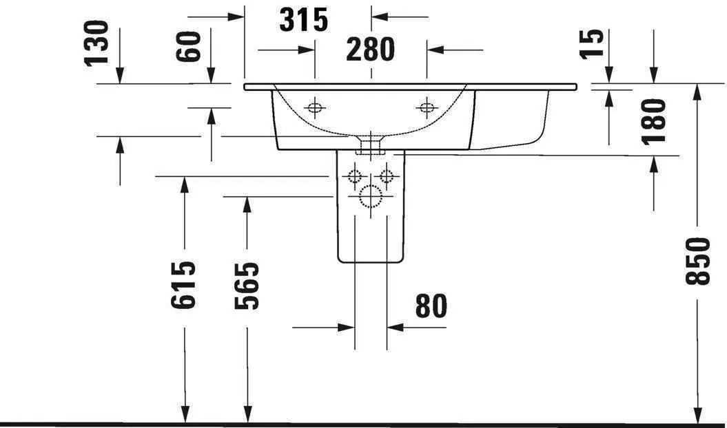 Умивальник Duravit ME by Starck (асиметричний) 2345830058