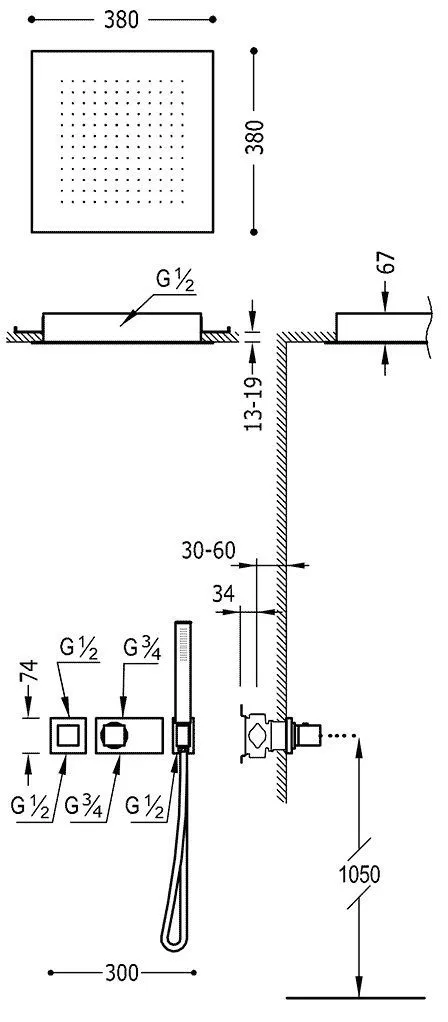 Душевая система Tres Block System 20725204