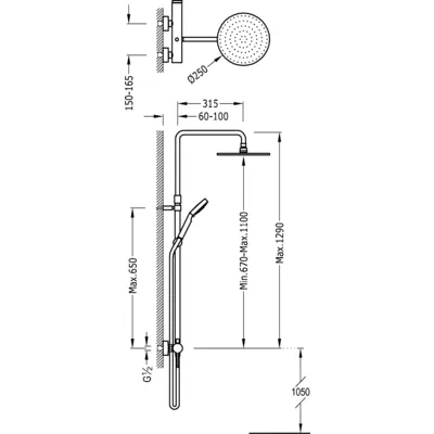 Душевая система Tres Mono-Term 20119501