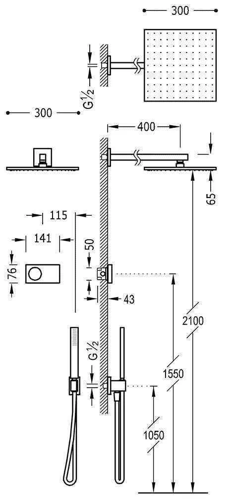 Душова система Tres Shower Technology 09288563AC
