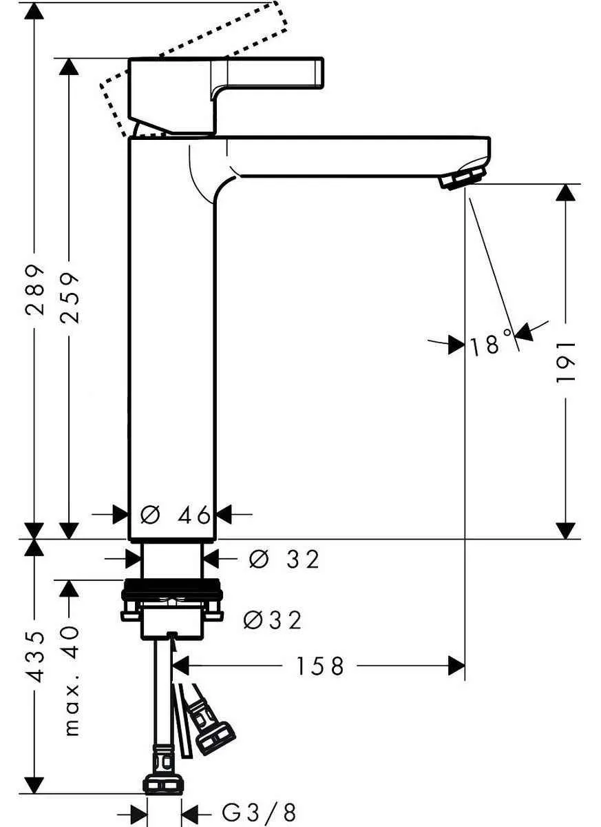 Змішувач для умивальника Hansgrohe Metris S 31026000