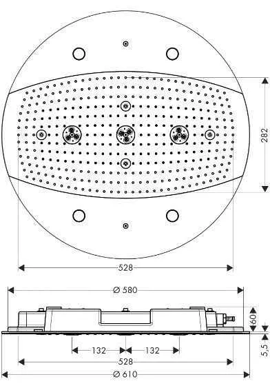 Верхній душ Hansgrohe Raindance Rainmaker ?600 3jet