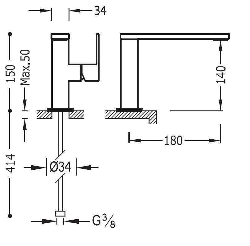 Змішувач на раковину Tres Cuadro 00620501OM