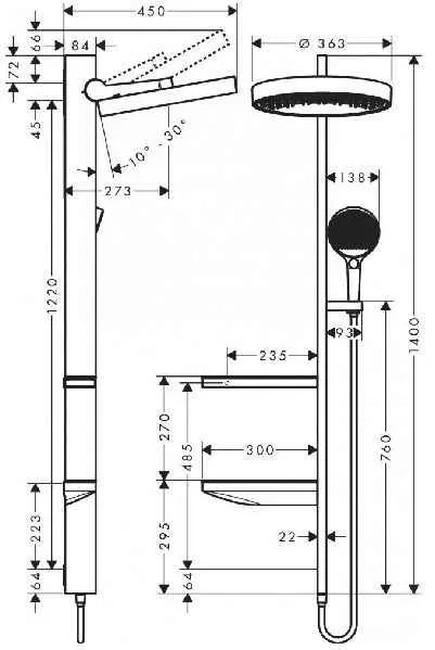 Душова система Rainfinity Showerpipe 360 1jet. хром