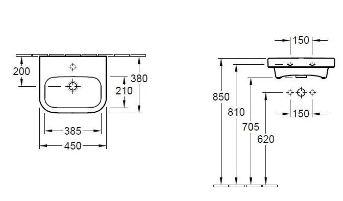 Подвесной умывальник Villeroy and Boch Architectura 43734601