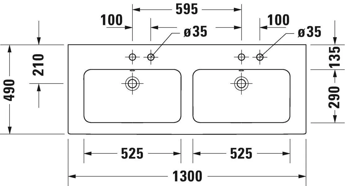 Умывальник Duravit ME by Starck (двойной) 2336130030