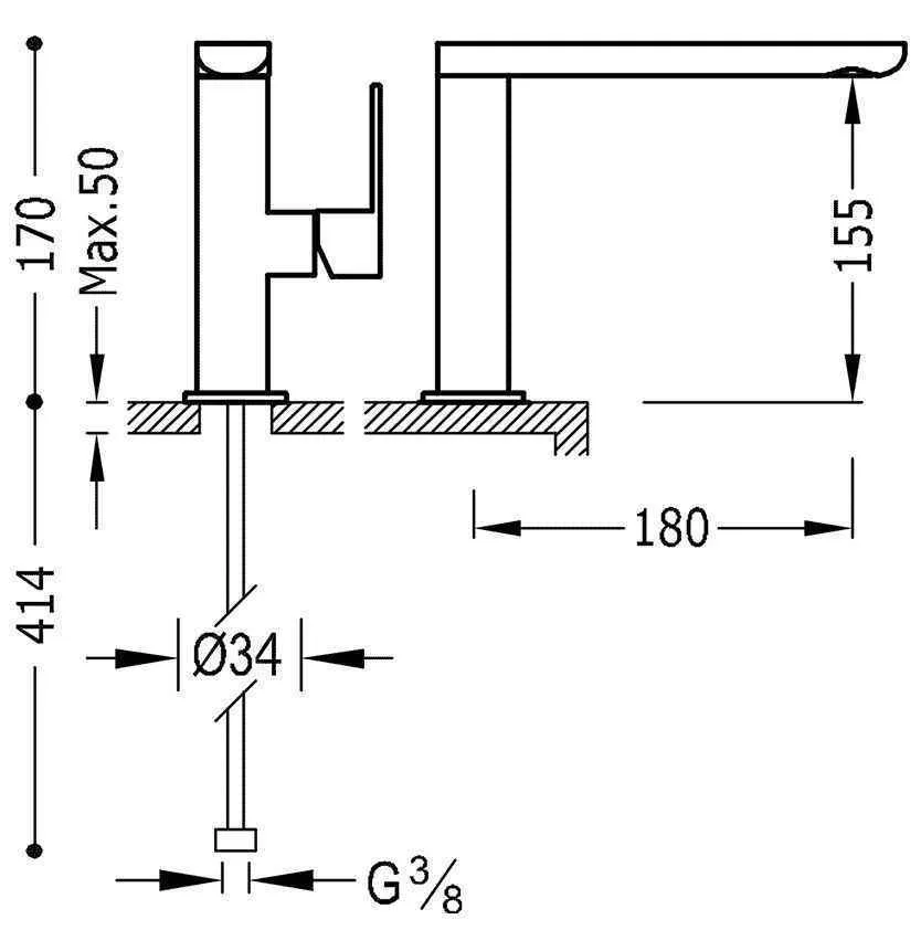 Змішувачі на раковину Tres Loft 20020501AC