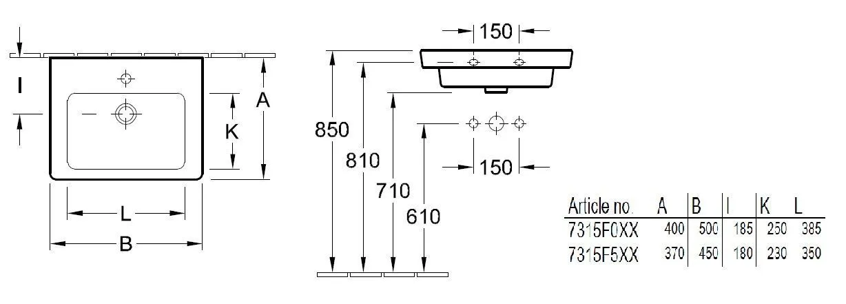 Подвесной умывальник Villeroy and Boch Subway 2.0 7315F5R2