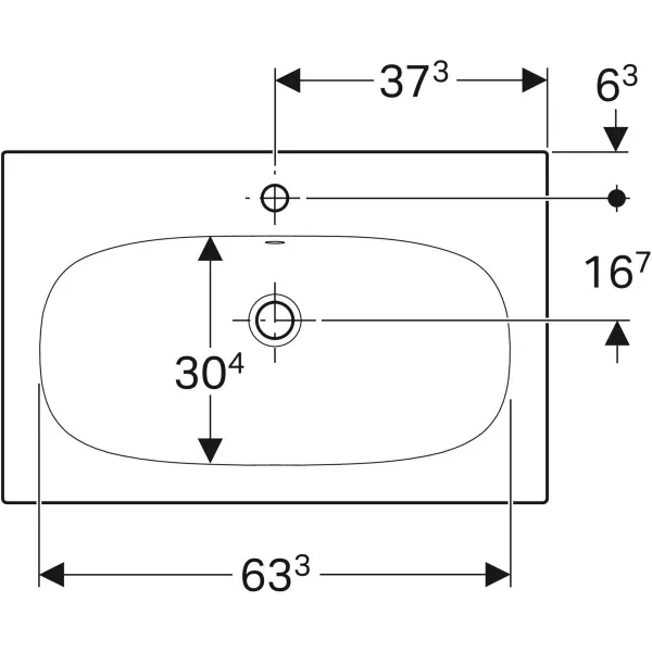 Раковина встраиваемая в столешницу Geberit Acanto 500.641.01.2