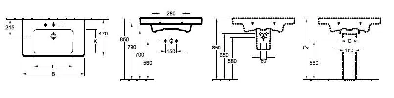 Подвесной умывальник Villeroy and Boch Subway 2.0 7175A0R3