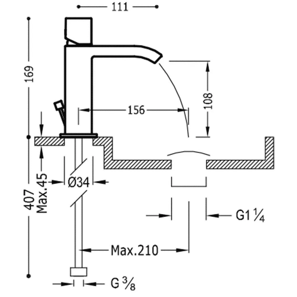 Смесители для раковины Tres Cuadro 00611002D