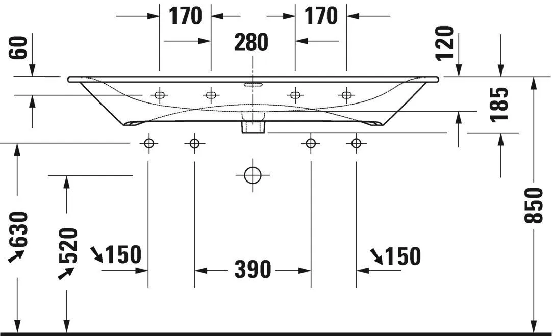 Умывальник Duravit Viu