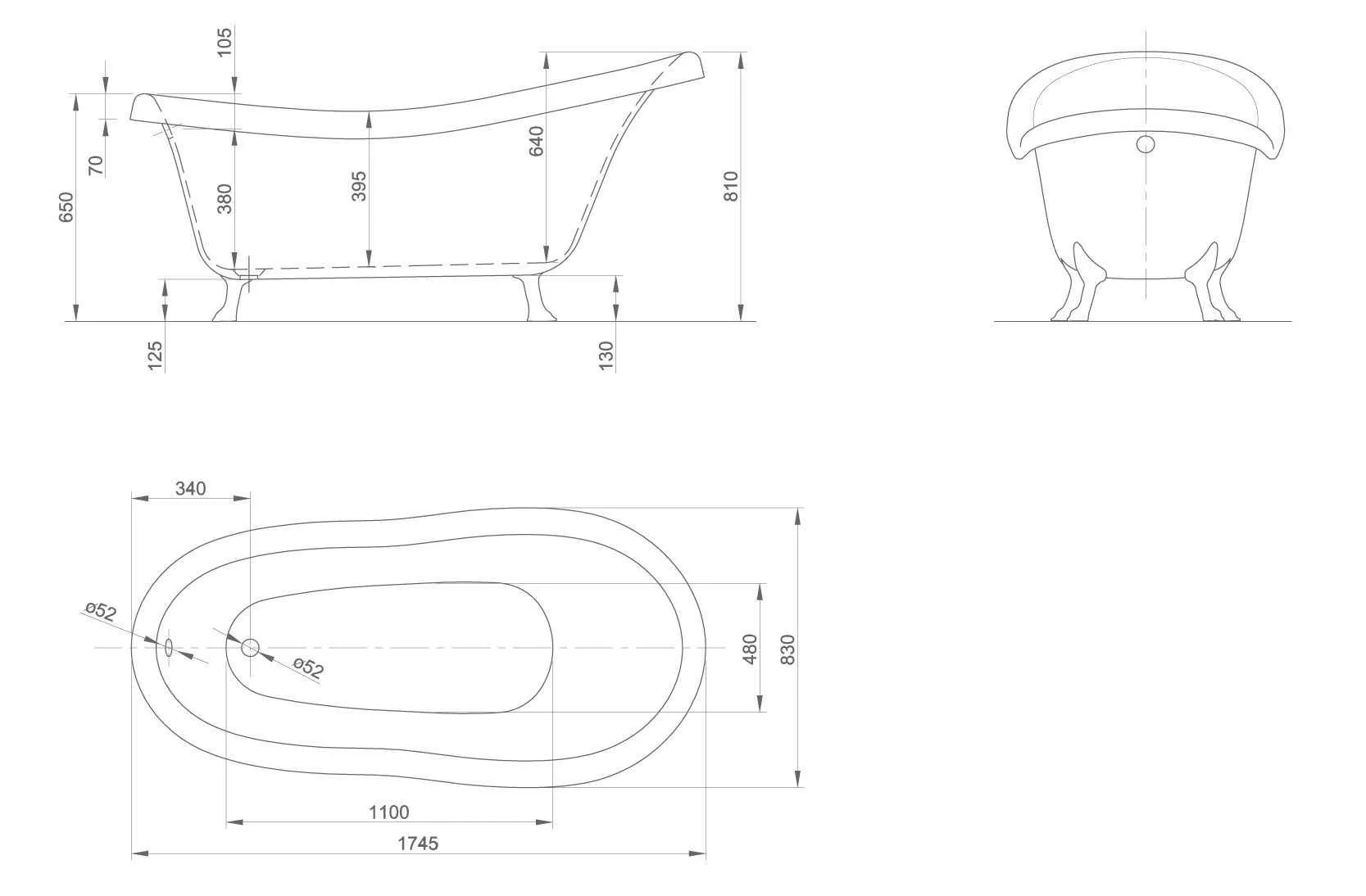 Акрилова окремостояча ванна Knief Victorian victorian  0100-061 Белый глянцевый