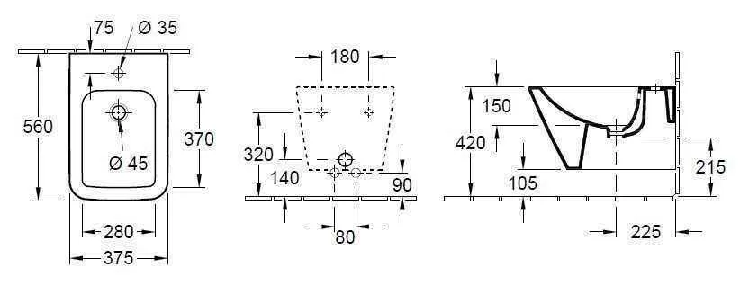 Біде підвісне Finion Villeroy & Boch 446500R2