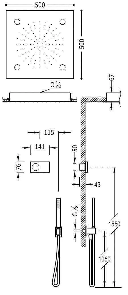 Душова система Tres Shower Technology 09288562