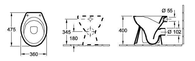 Унитаз напольный Villeroy and Boch O. Novo (без смывного края) 7618R001