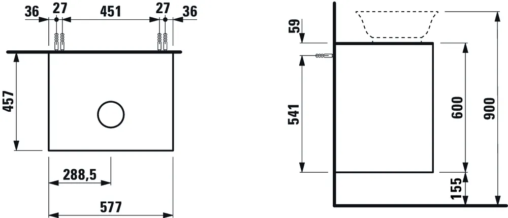 Тумба под умывальник Laufen The New Classic H4060020856311