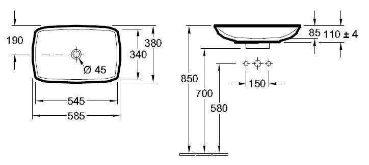 Умивальник на стільницю Villeroy & Boch Loop & Friends 51540001
