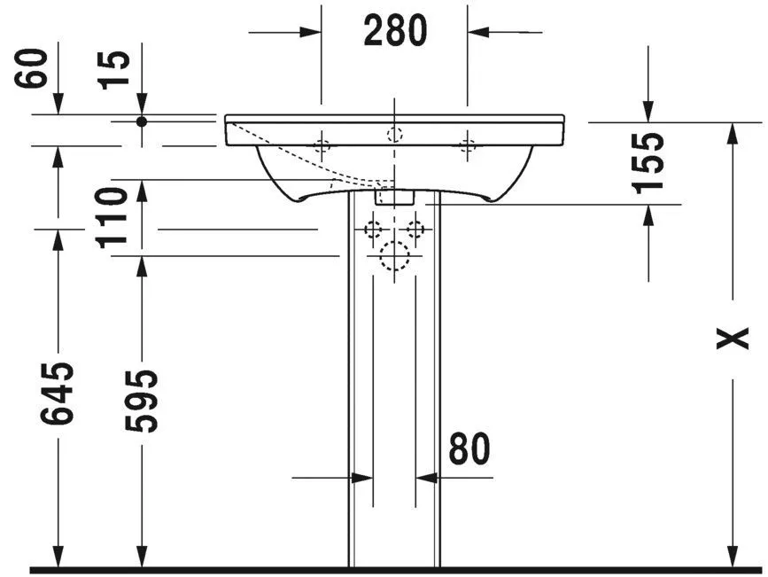 Умывальник Duravit P3 Comforts 2332650030