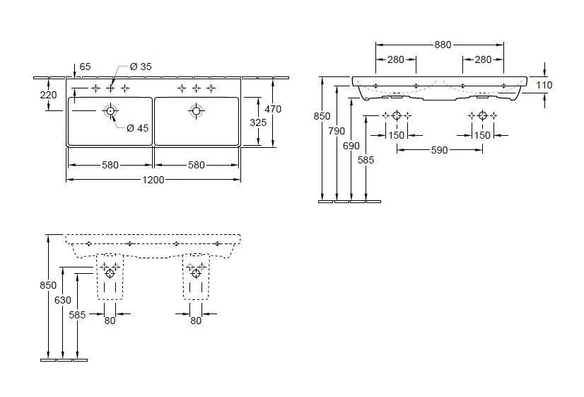 Подвесной умывальник Villeroy and Boch Avento 4A23CKRW
