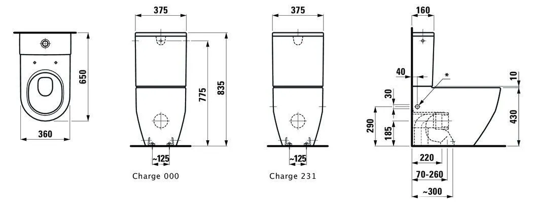 Унитаз напольный Laufen PRO H8229520000001(под инсталляцию) H8679530008701