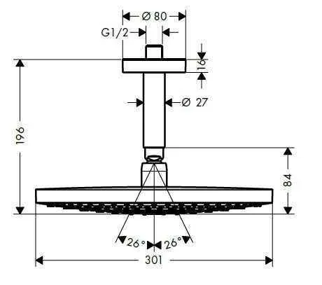 Верхній душ Hansgrohe Raindance Select S ?300 2jet 27337400