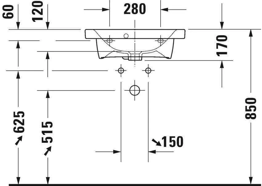 Умивальник Duravit DuraStyle 2337550030