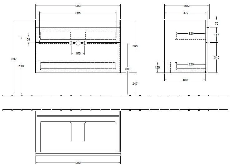 Тумба для умывальника Venticello Villeroy and Boch A92601VG