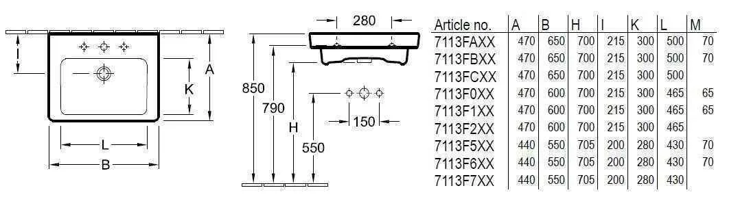 Підвісний умивальник Villeroy and Boch Subway 2.0 7113F001