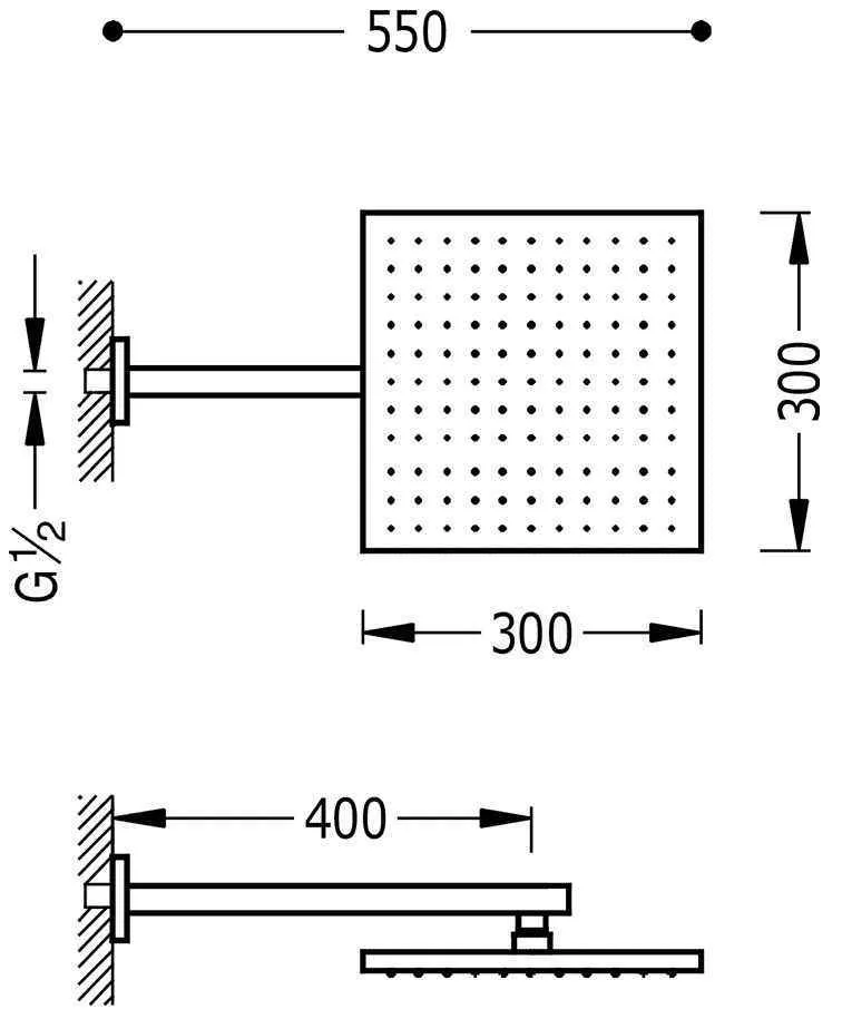 Верхний душ Tres 300Х300 134433