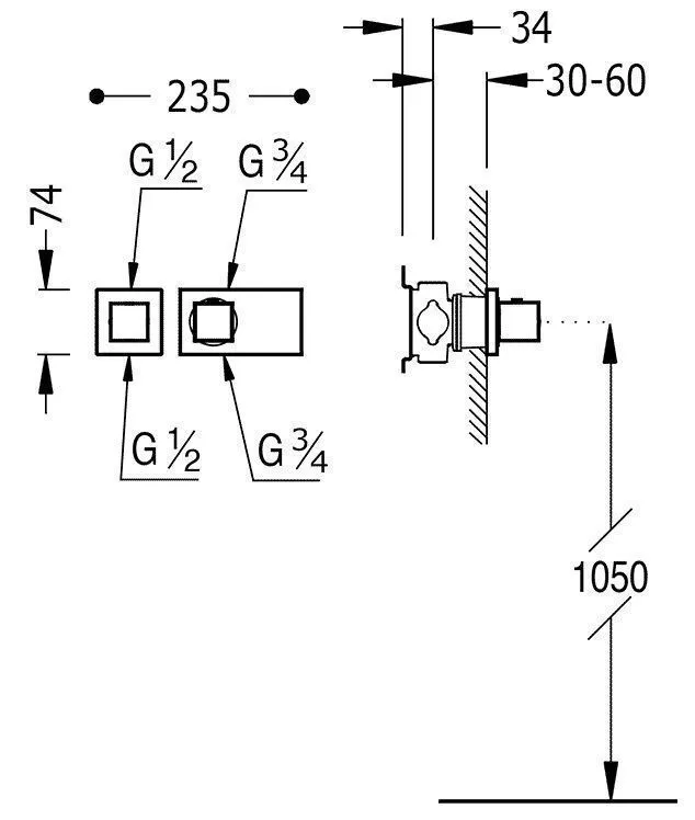 Термостат для душа Tres Block System 20725199OM
