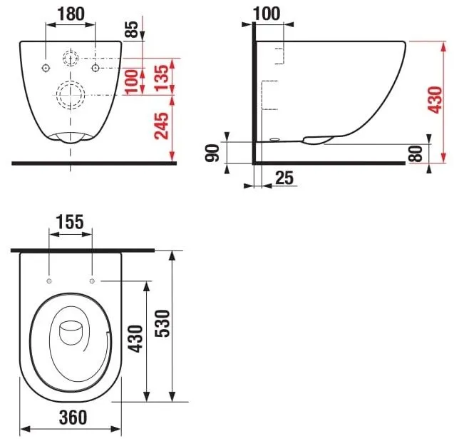 Mio Унитаз подвесной, Rimless 530х360мм+сиденье с крышкой SoftClose